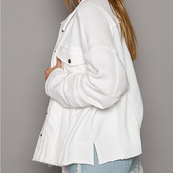 POL French terry/waffle knit Shacket - Picture 3 of 4